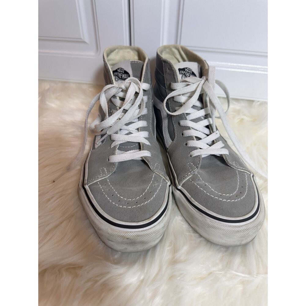 VANS Unisex‎ Gray High Top Skateboard Shoes, Size: M7/W8.5
